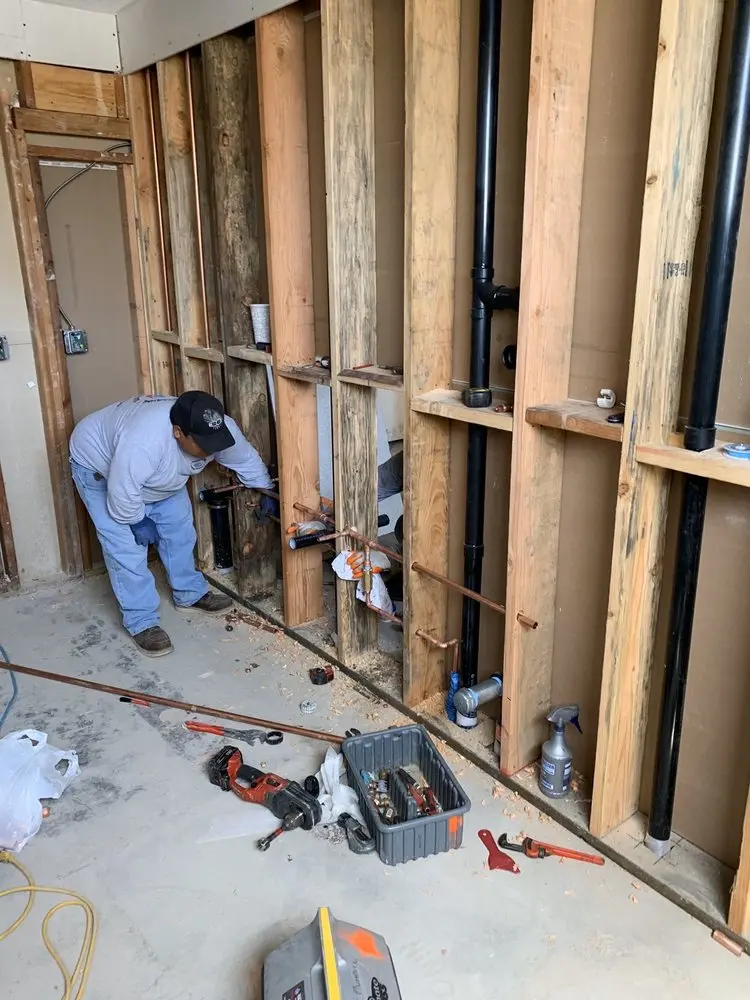 Commercial rough-in plumbing for Gas Line Repair in Frenchtown